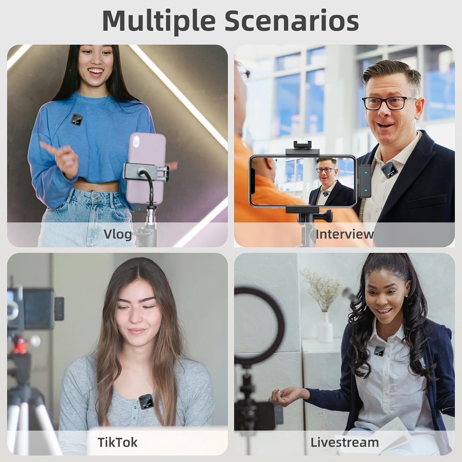 Micrófono Lavalier Inalámbrico NOTEVOX VM32 USB-C para iPhone y Android