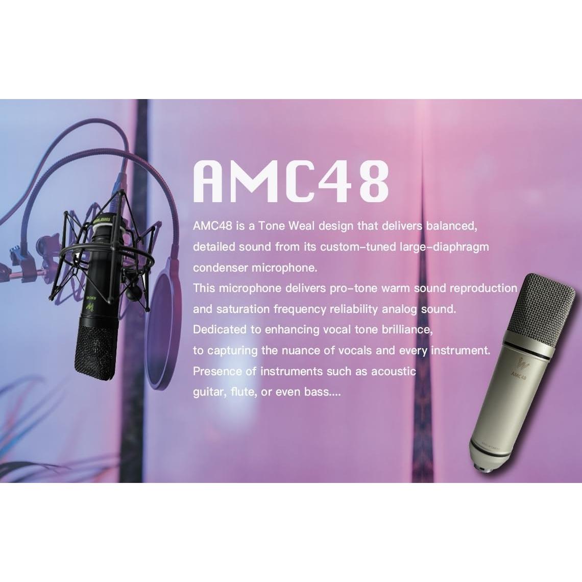Micrófono de condensador Tone Weal AMC48 XLR cardioide 331g
