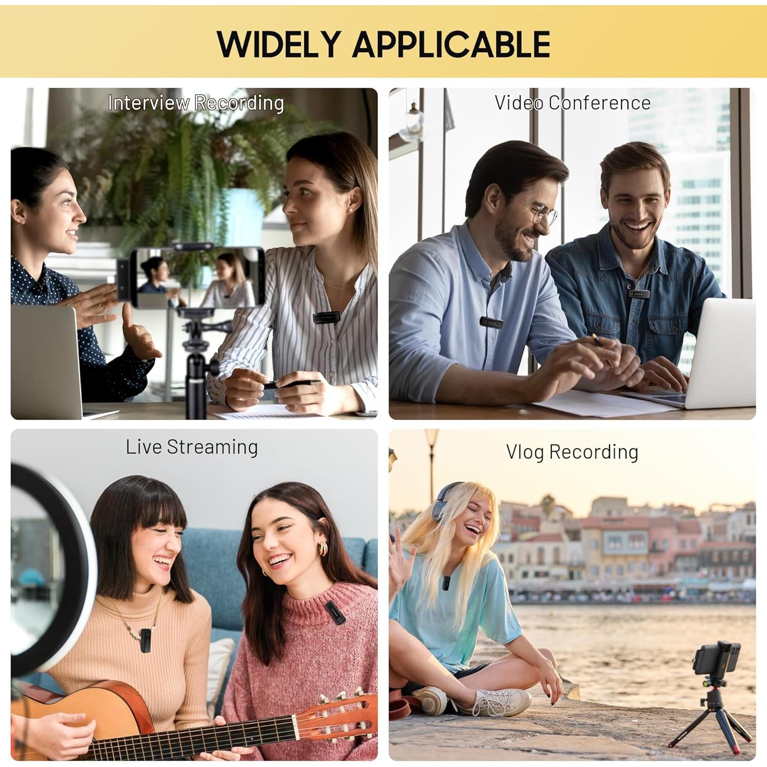 Micrófono Lavalier Inalámbrico CAHAYA con Estuche de Carga