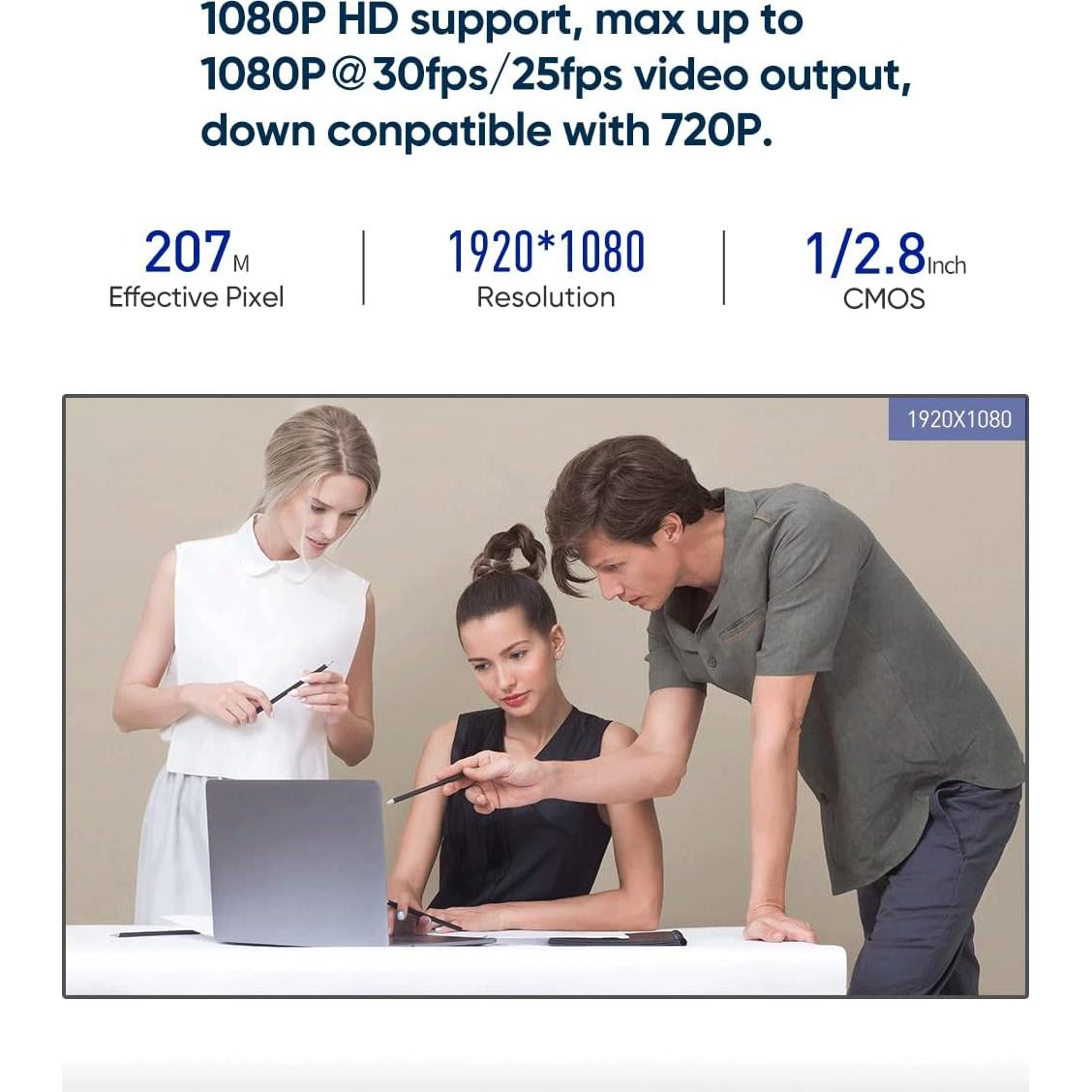 Webcam ROCWARE RC19 2MP HD con micrófono y autofoco