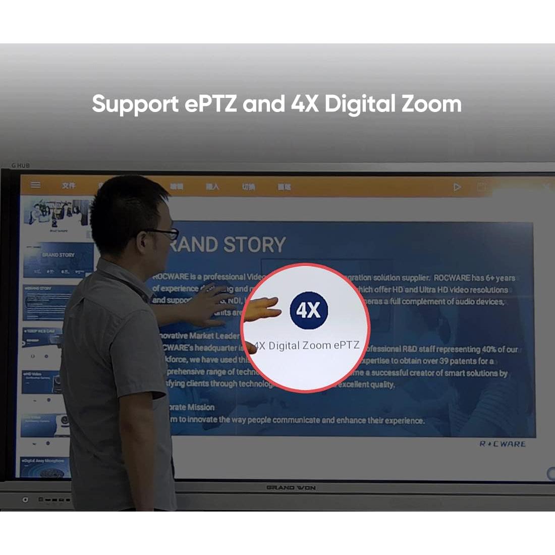 Webcam ROCWARE RC19 2MP HD con micrófono y autofoco