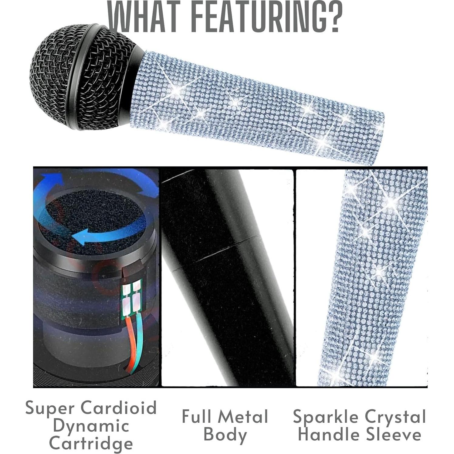 Micrófono Dinámico Cardioide RK Plateado con Cable XLR 3.5m