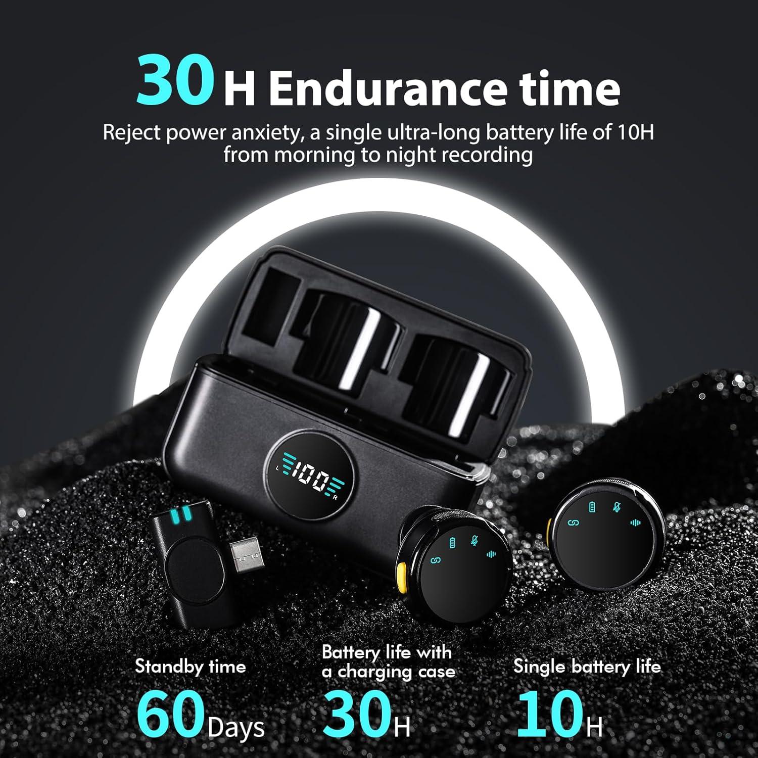 Micrófono Lavalier Inalámbrico SENYIN GL-S3 con Estuche, 30H