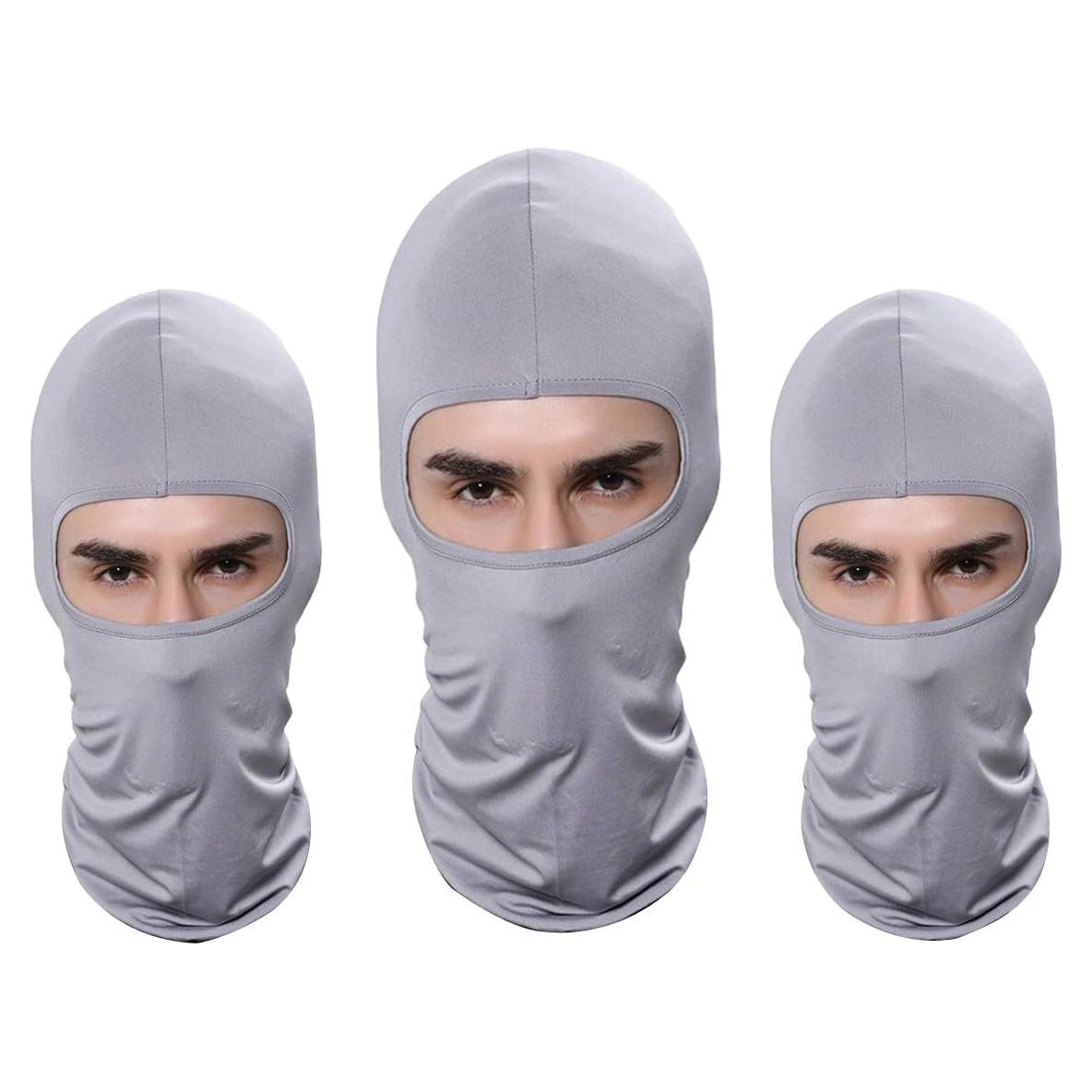 Paquete de 3 Pasamontañas Balaclava Gris para Aire Libre
