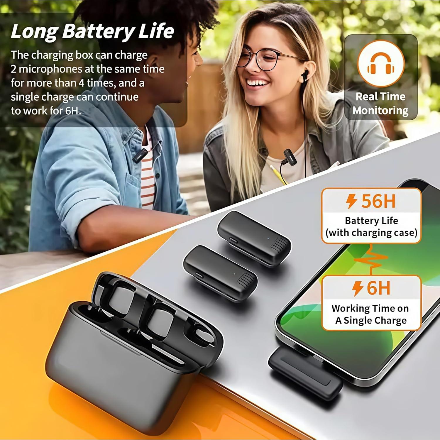 Mini Micrófono Lavalier Inalámbrico QCL MKF-001 con Reducción de Ruido