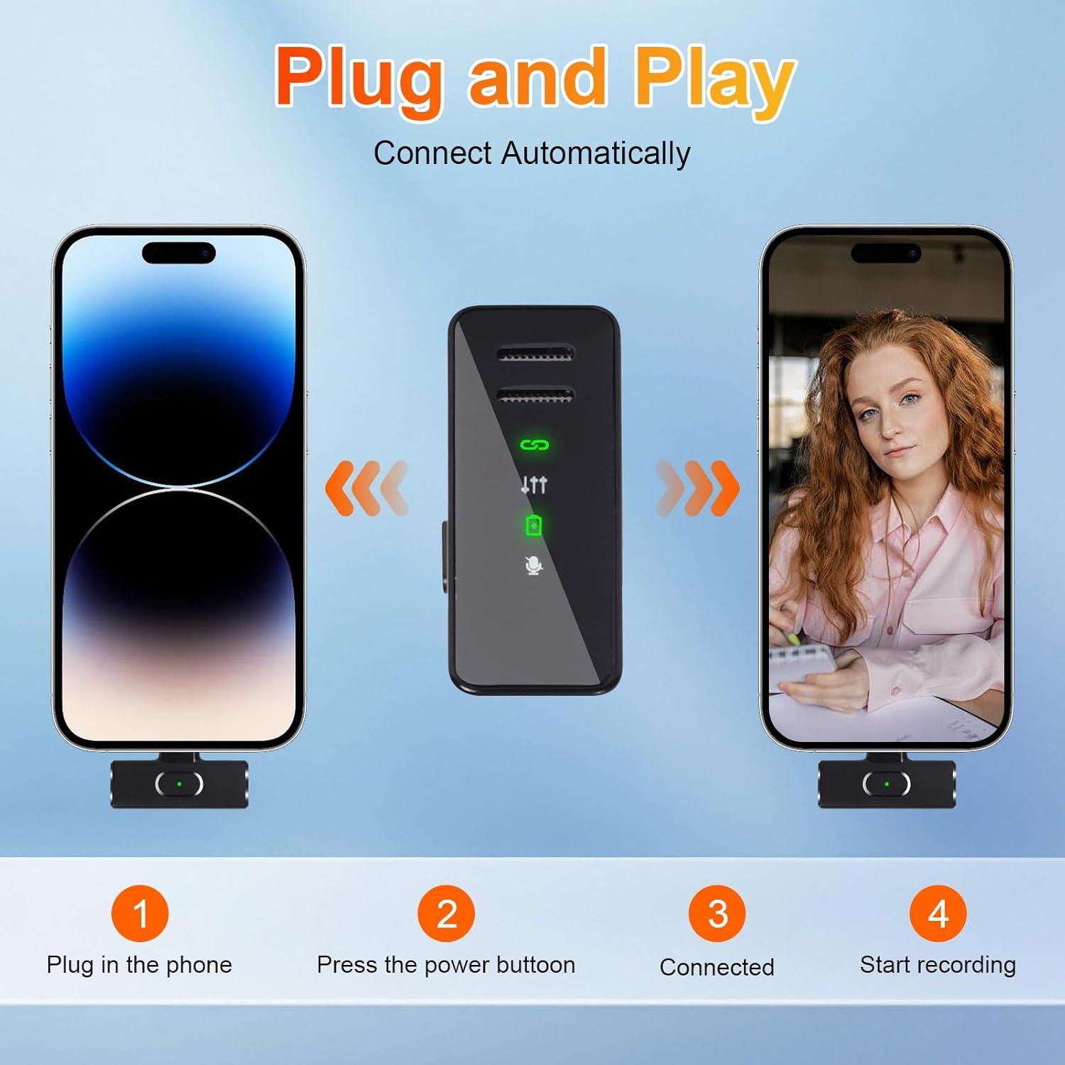 Micrófono Lavalier Inalámbrico KXiSWIE con Estuche USB-C