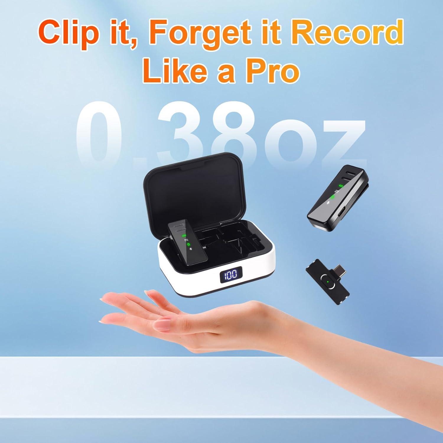 Micrófono Lavalier Inalámbrico KXiSWIE con Estuche USB-C