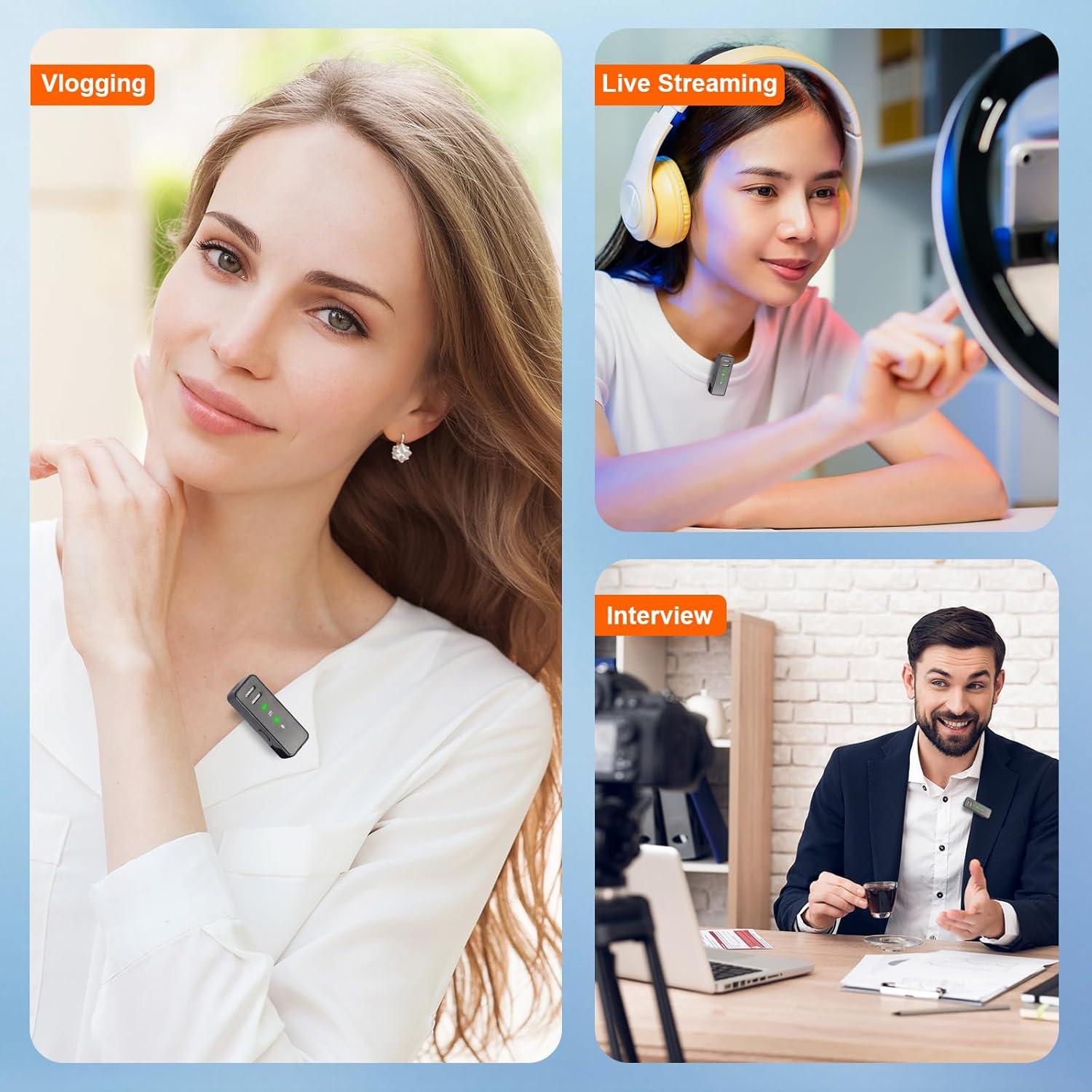 Micrófono Lavalier Inalámbrico KXiSWIE con Estuche USB-C