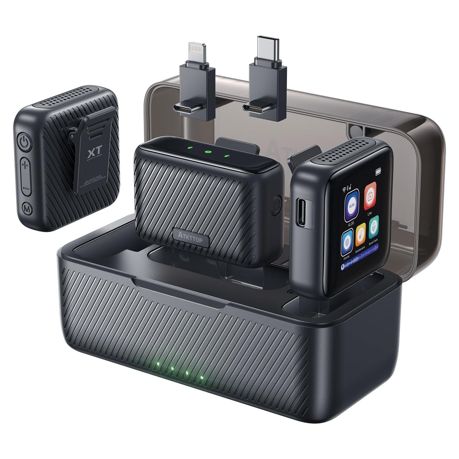 Micrófono Lavalier Inalámbrico ATKTTOP con Cancelación de Ruido