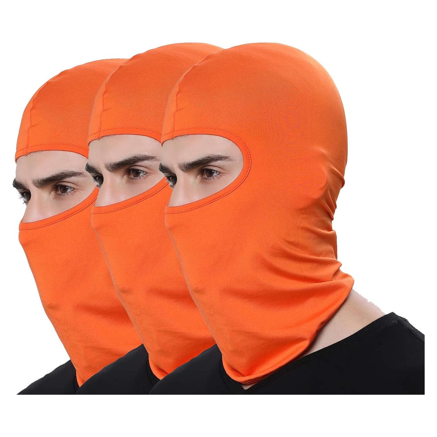 Paquete de 3 Pasamontañas Naranja para Aire Libre - Unisex