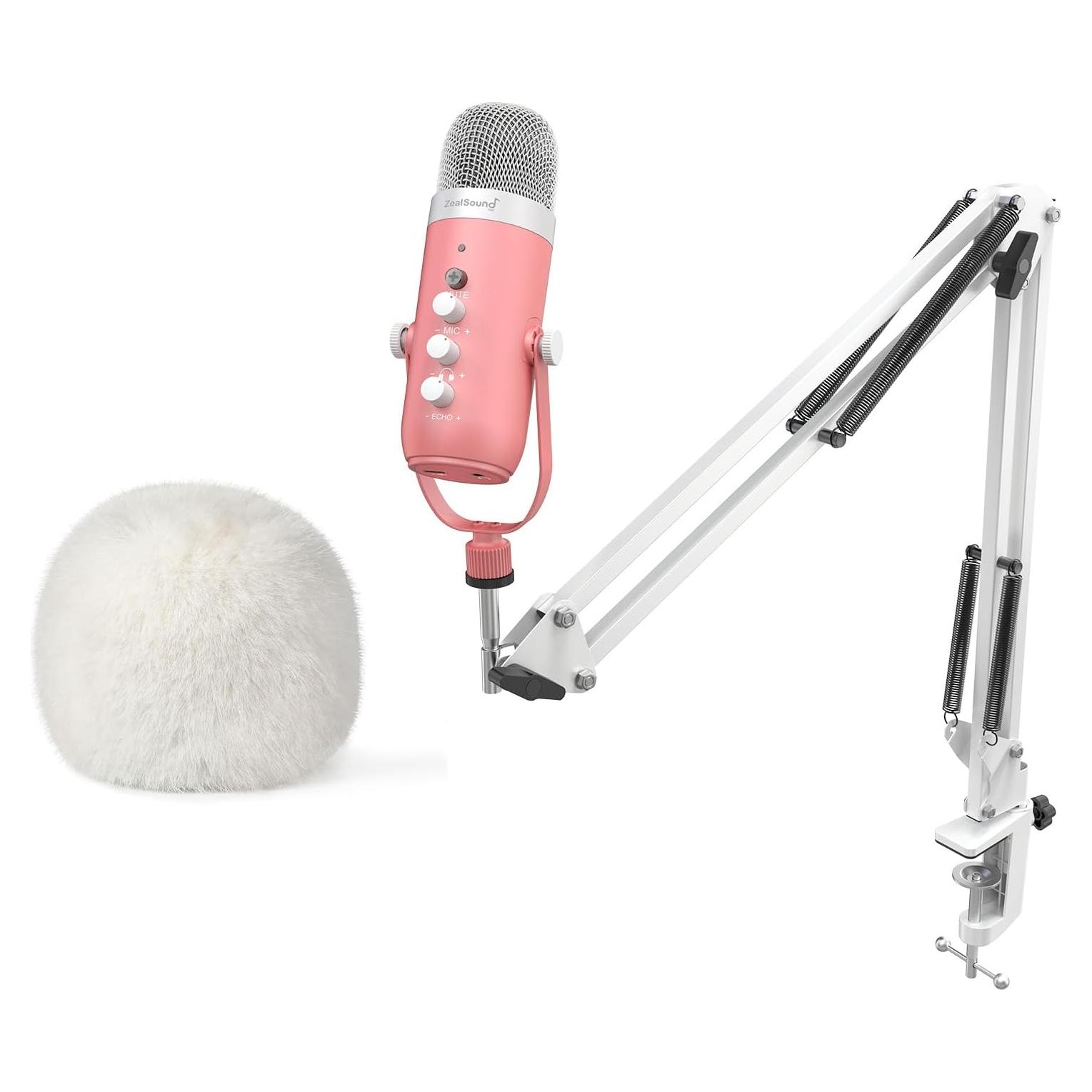 Micrófono USB para Juegos ZealSound K66P-S con Cubierta Peluda