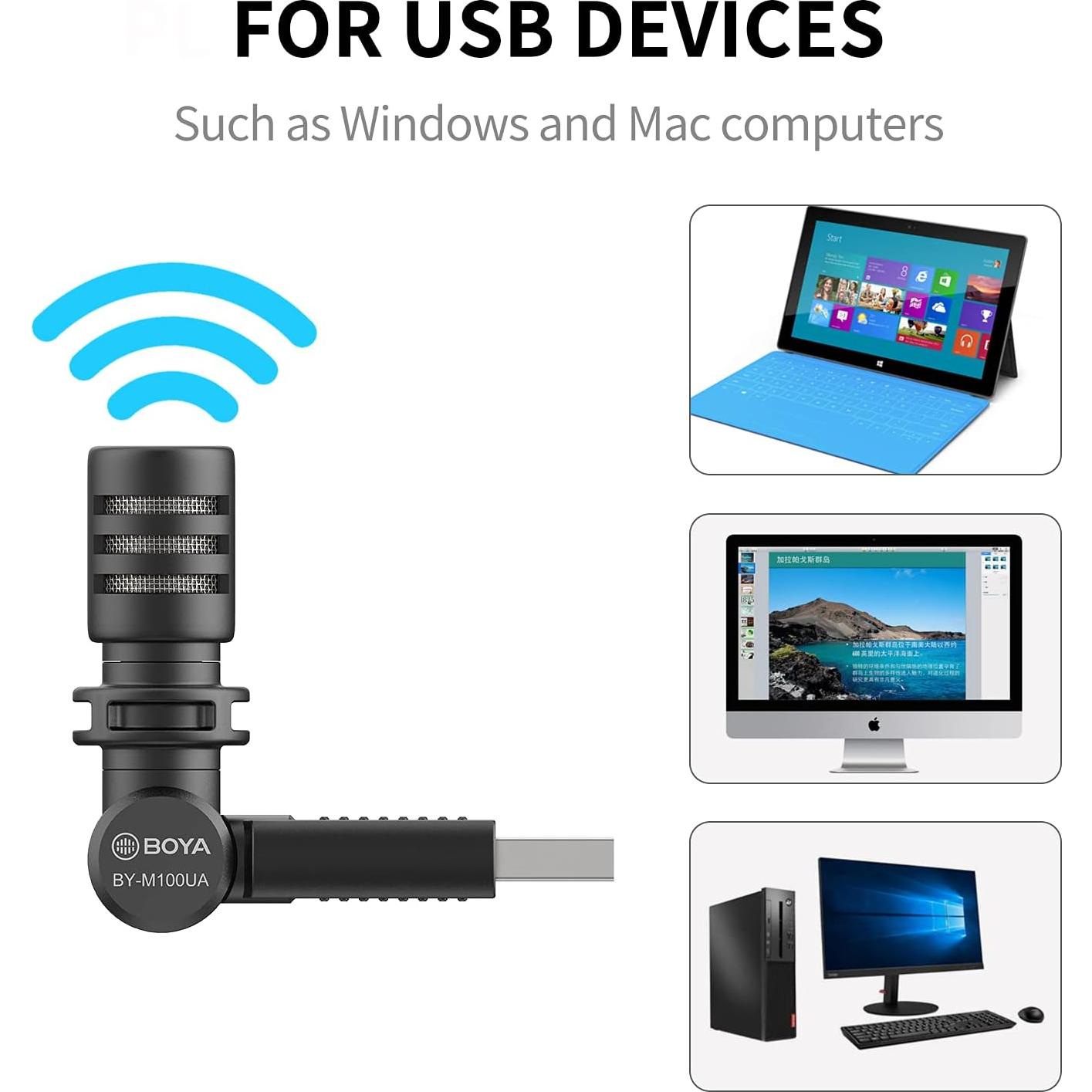 Micrófono USB-A BOYA BY-M100UA Mini Shotgun 14.5g