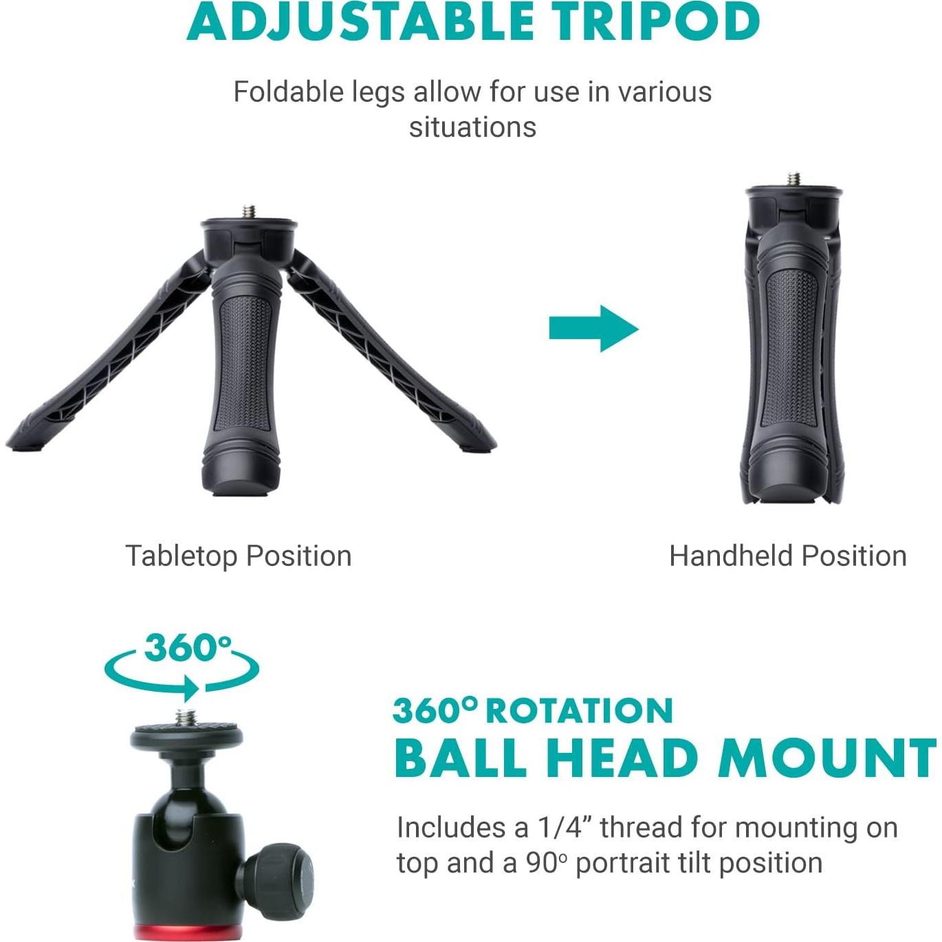 Kit de Vlogging Movo uVlogger con Micrófono y Luz LED