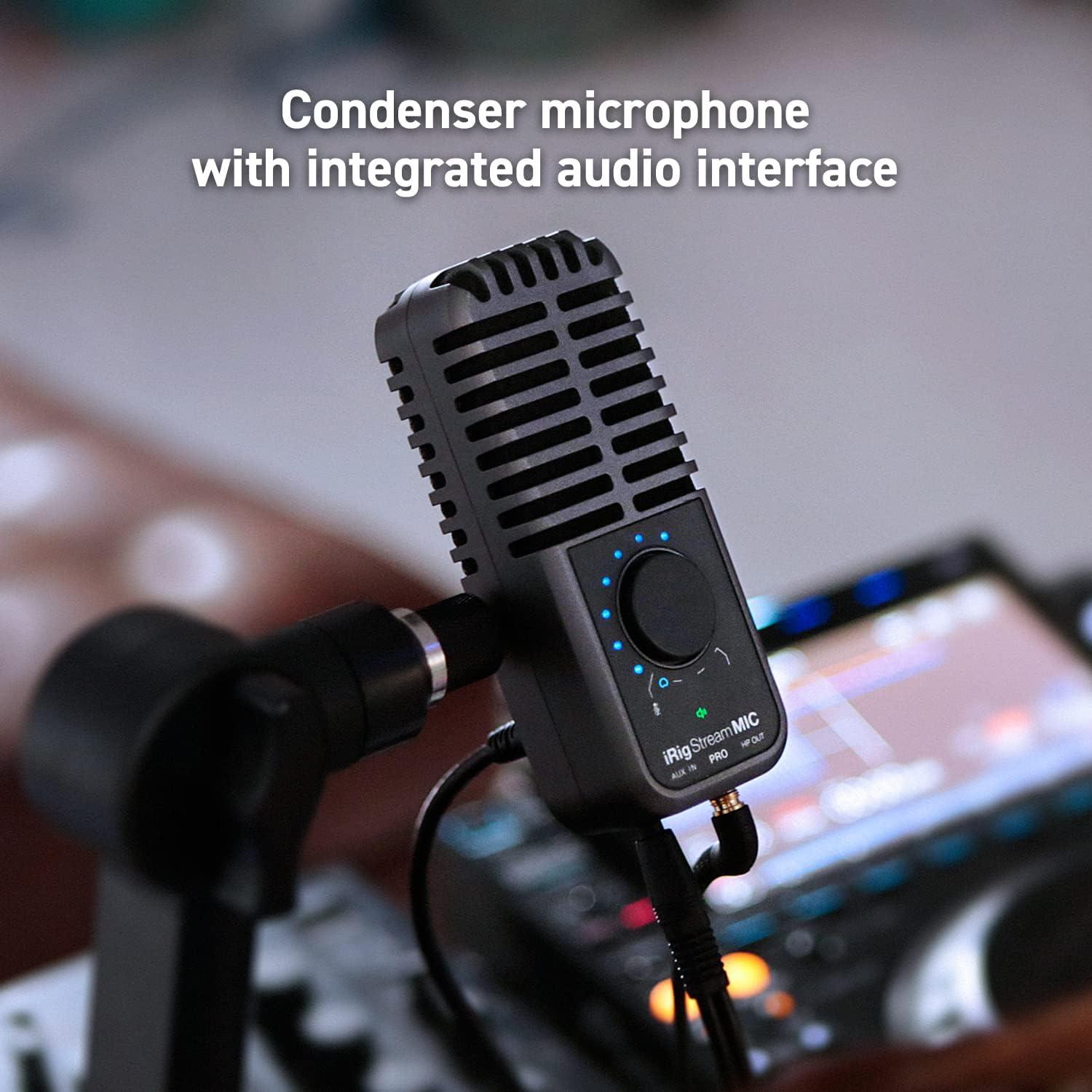 Micrófono IK Multimedia iRig Stream Mic Pro con interfaz de audio