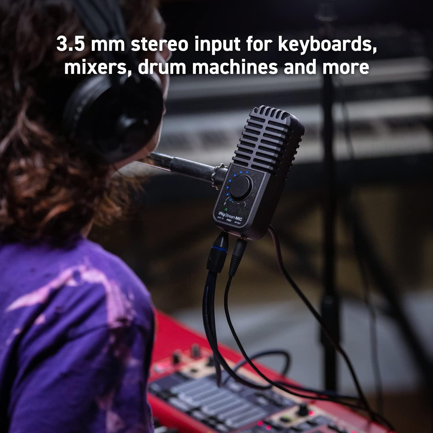 Micrófono IK Multimedia iRig Stream Mic Pro con interfaz de audio