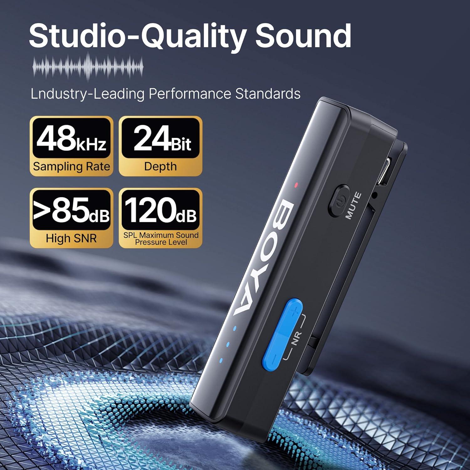 Micrófono Lavalier Inalámbrico BOYA BOYALINK 2 A1 48kHz