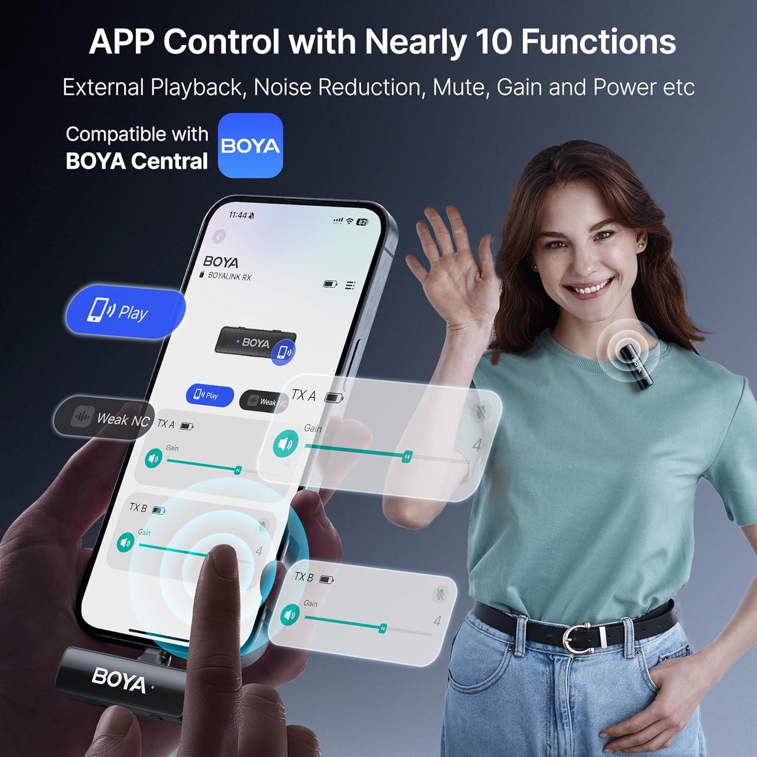 Micrófono Lavalier Inalámbrico BOYA BOYALINK 2 A1 48kHz