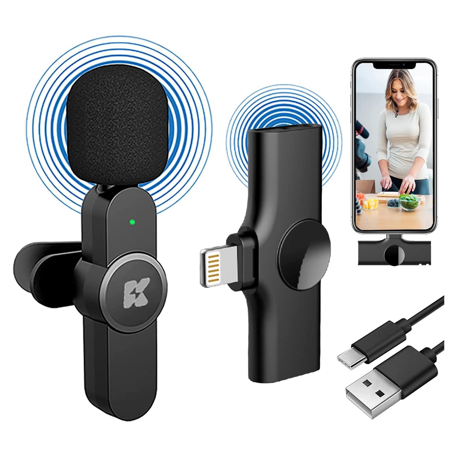 Micrófono Lavalier Inalámbrico KDMLR para iPhone y iPad