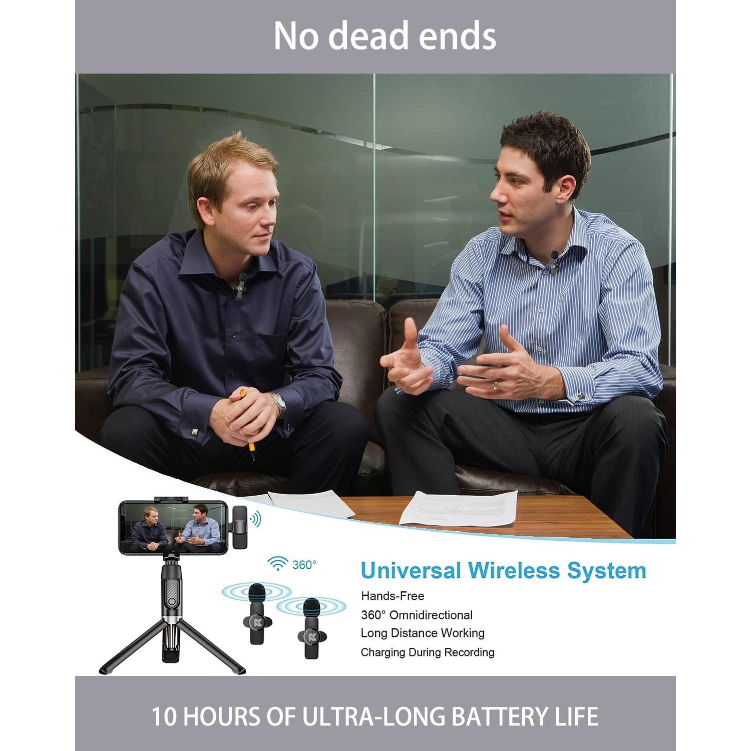 Micrófono Lavalier Inalámbrico KDMLR para iPhone y iPad