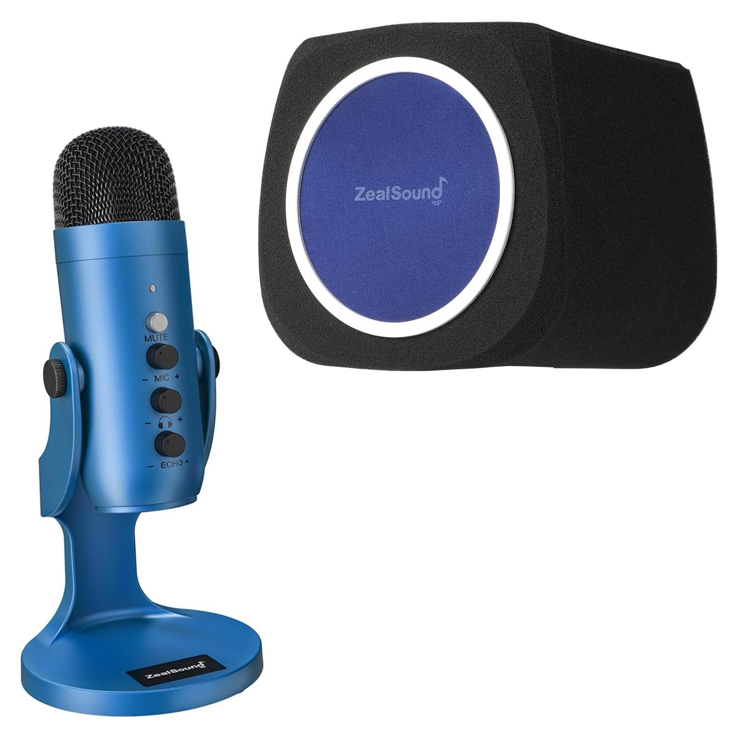 Micrófono USB ZealSound K66B con Filtro Pop y Soporte