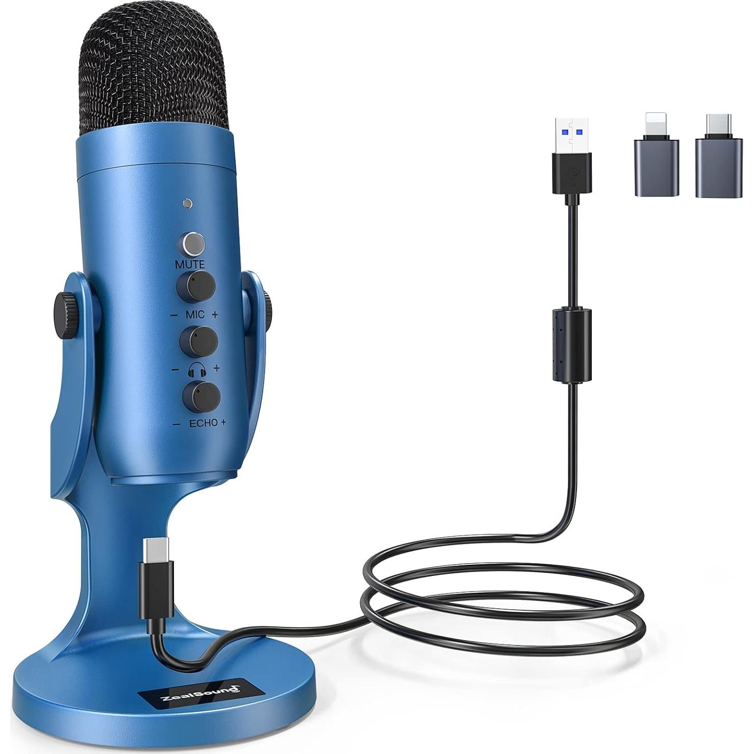 Micrófono USB ZealSound K66B con Filtro Pop y Soporte