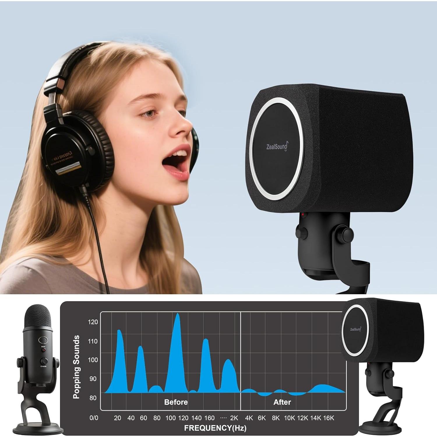 Micrófono USB ZealSound K66B con Filtro Pop y Soporte