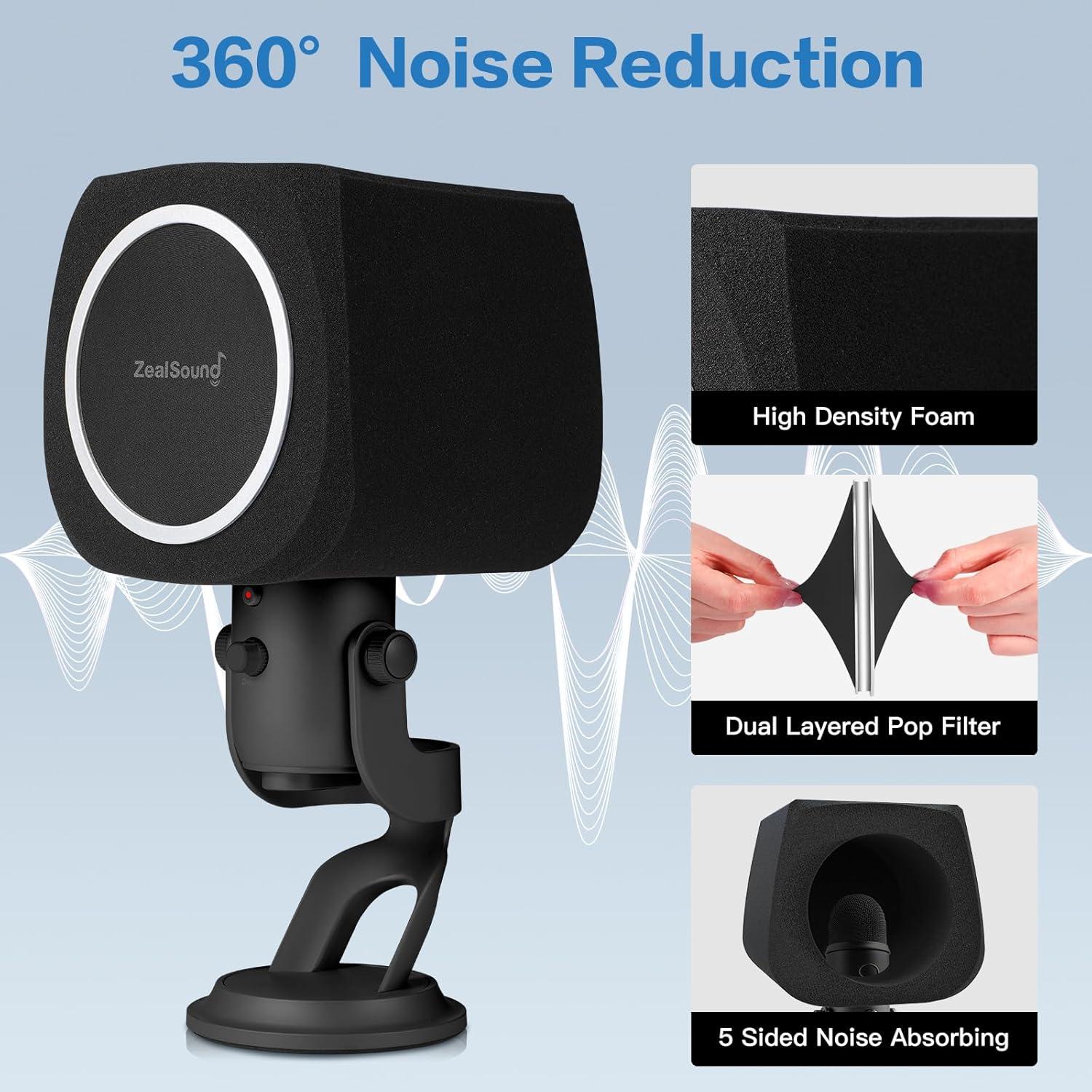 Micrófono USB ZealSound K66B con Filtro Pop y Soporte