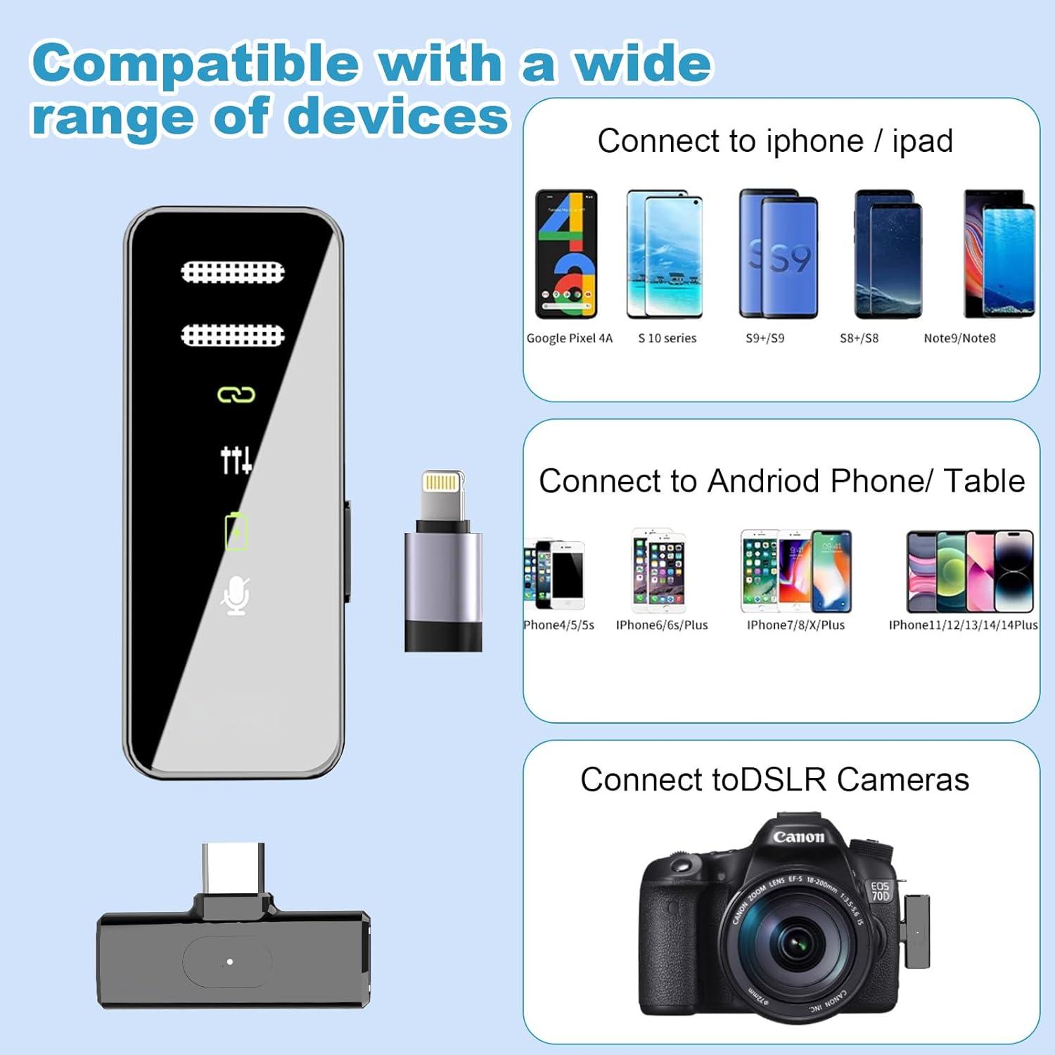 Micrófono Lavalier Inalámbrico CODMETQL S18-MIC 22.86m Bluetooth