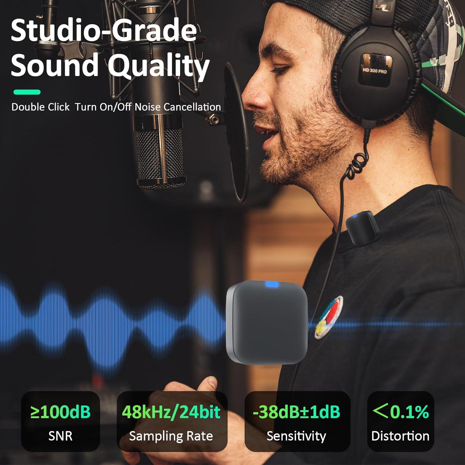 Micrófono Lavalier Inalámbrico Lulunafu S8 Pro 48kHz 24Bit