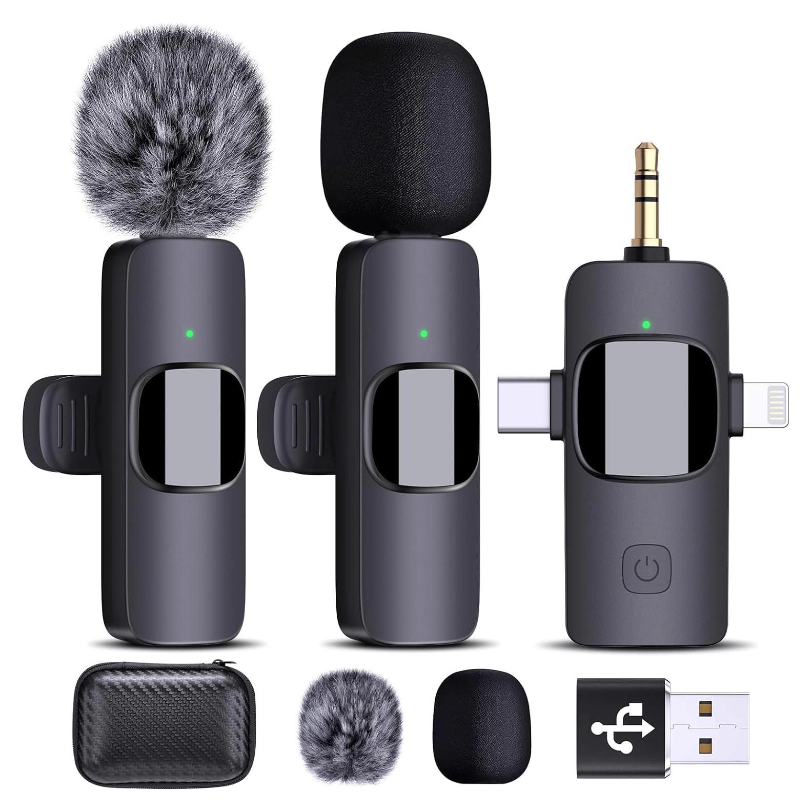 Micrófono Lavalier Inalámbrico AMOOX K9 para iPhone y Cámara