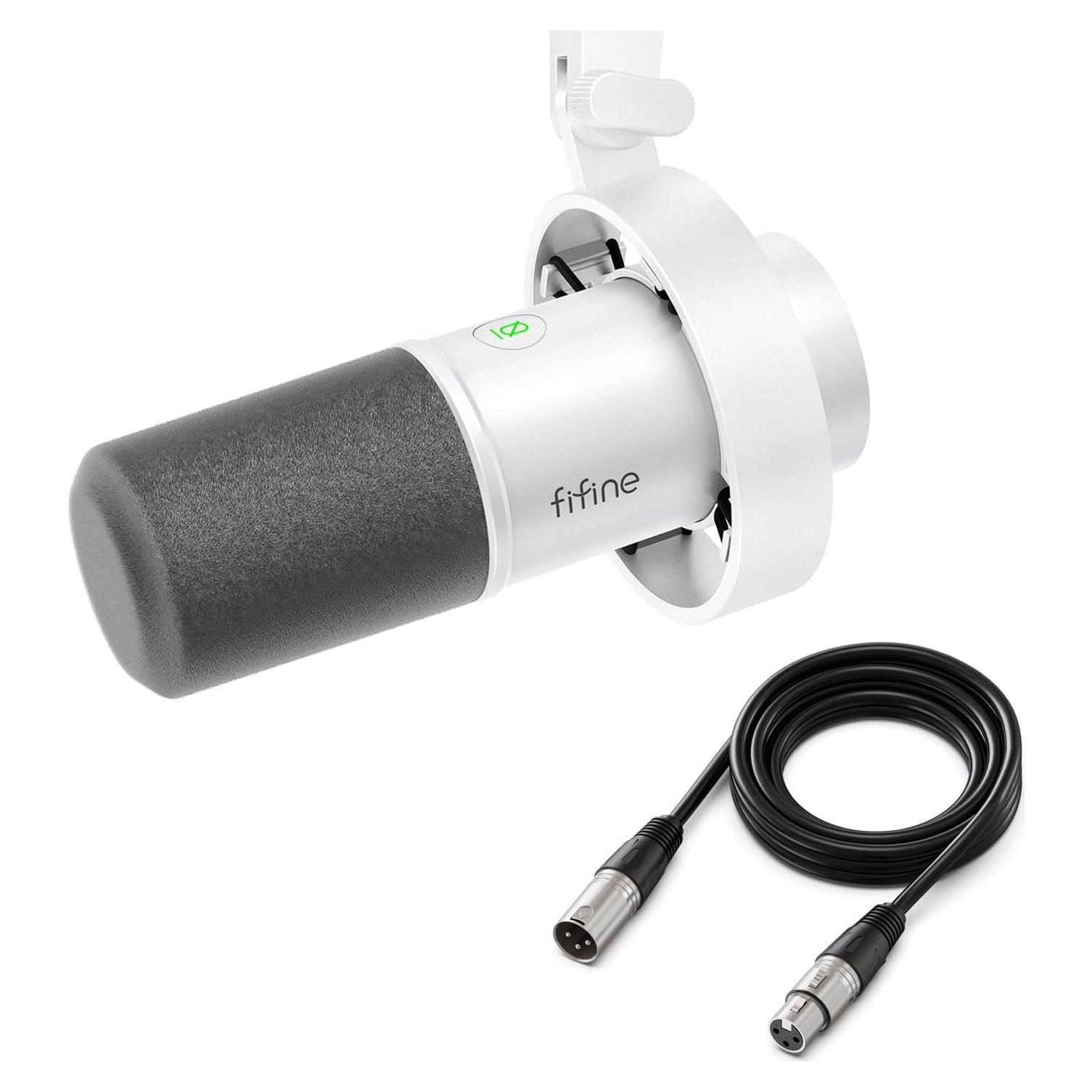 Micrófono Dinámico FIFINE K688W+L9 XLR/USB con Cable 3m