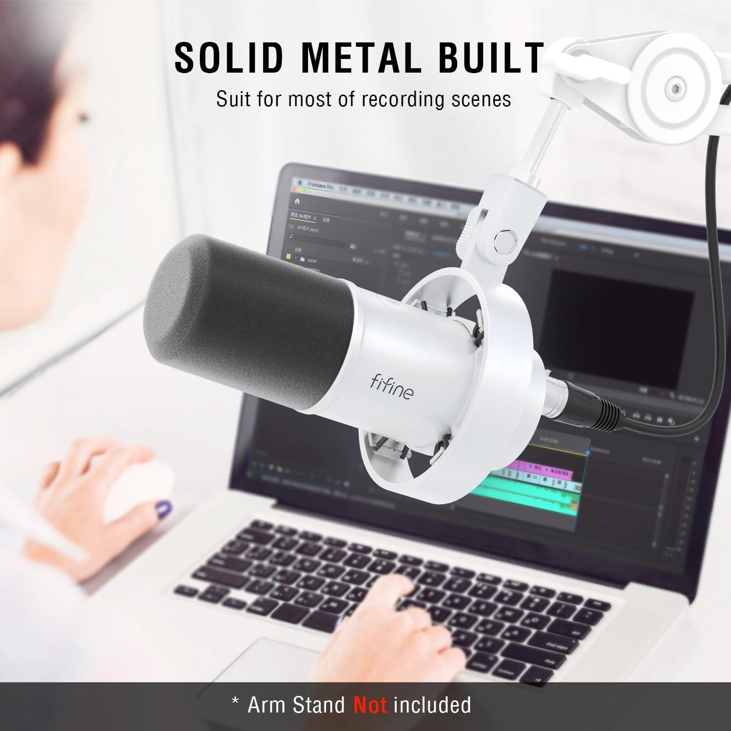 Micrófono Dinámico FIFINE K688W+L9 XLR/USB con Cable 3m