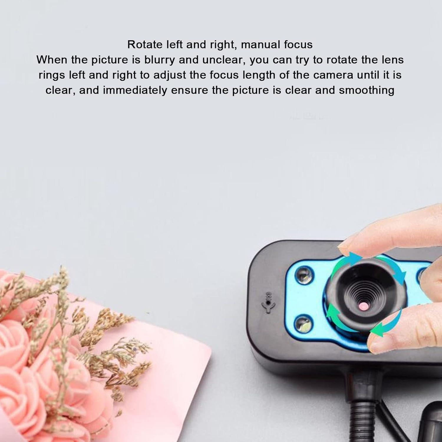 Cámara Web Tangxi HD USB con Luz LED y Enfoque Manual