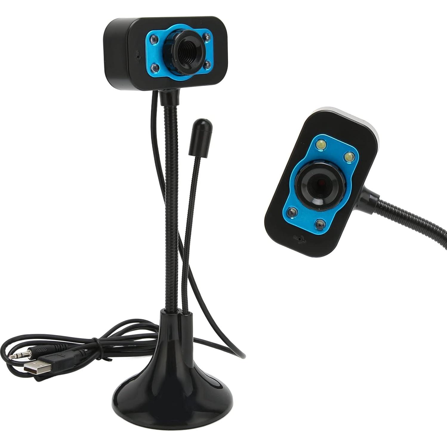 Cámara Web Tangxi HD USB con Luz LED y Enfoque Manual