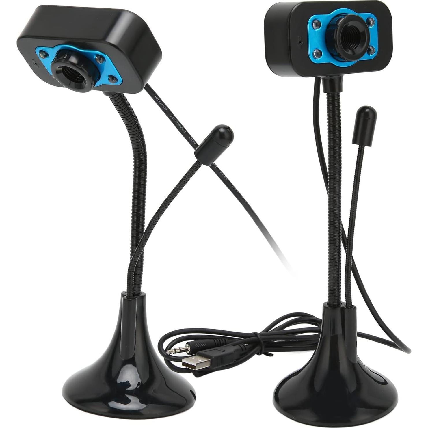 Cámara Web Tangxi HD USB con Luz LED y Enfoque Manual