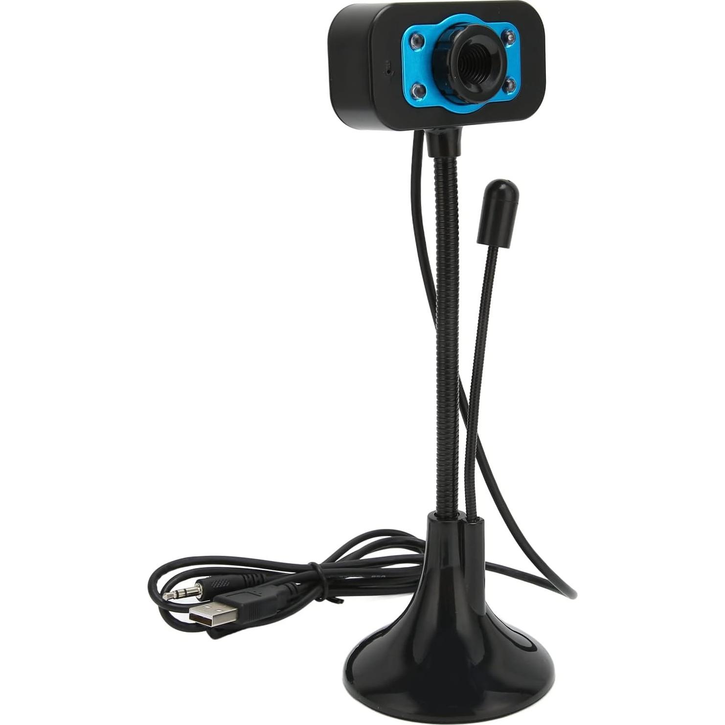 Cámara Web Tangxi HD USB con Luz LED y Enfoque Manual