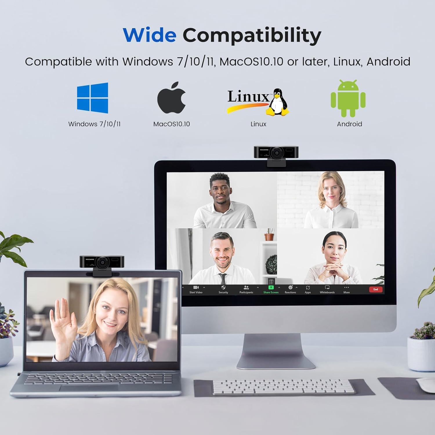 Cámara Web ROCWARE RC15 1080P con Micrófono y Privacidad