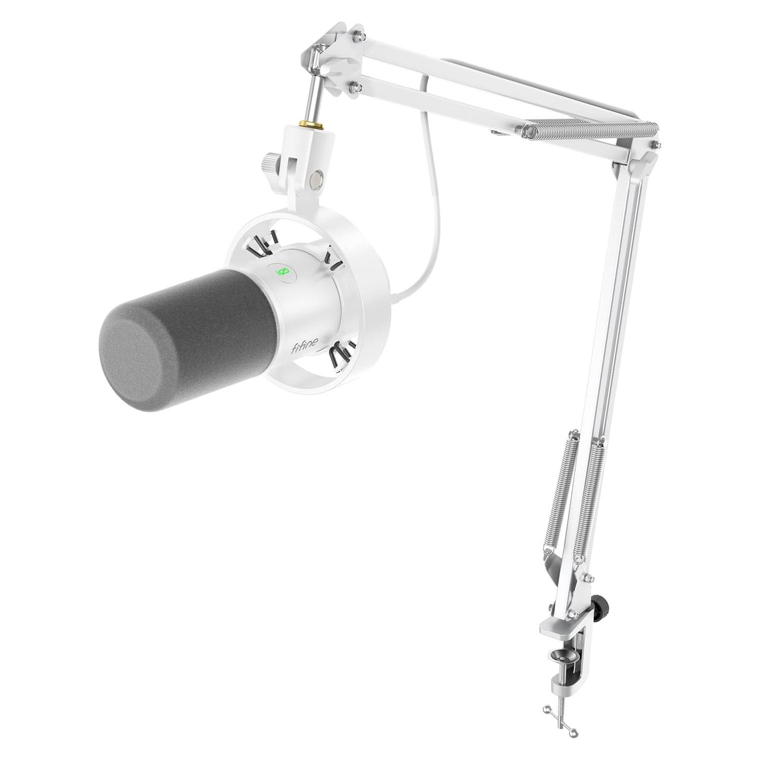 Micrófono Dinámico XLR FIFINE K688W con Soporte de Metal