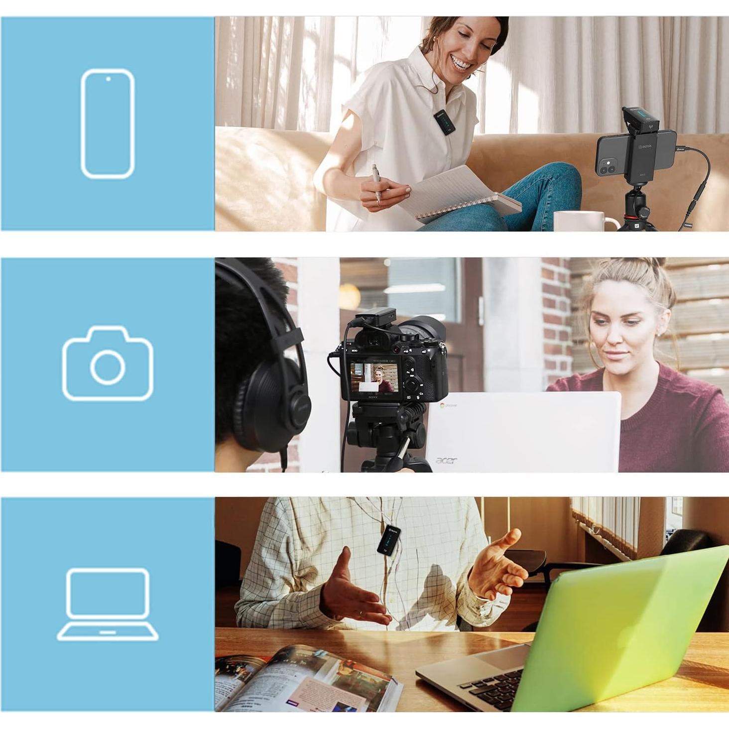 Micrófono Inalámbrico BOYA BY-XM6-S2 Doble Canal 100m