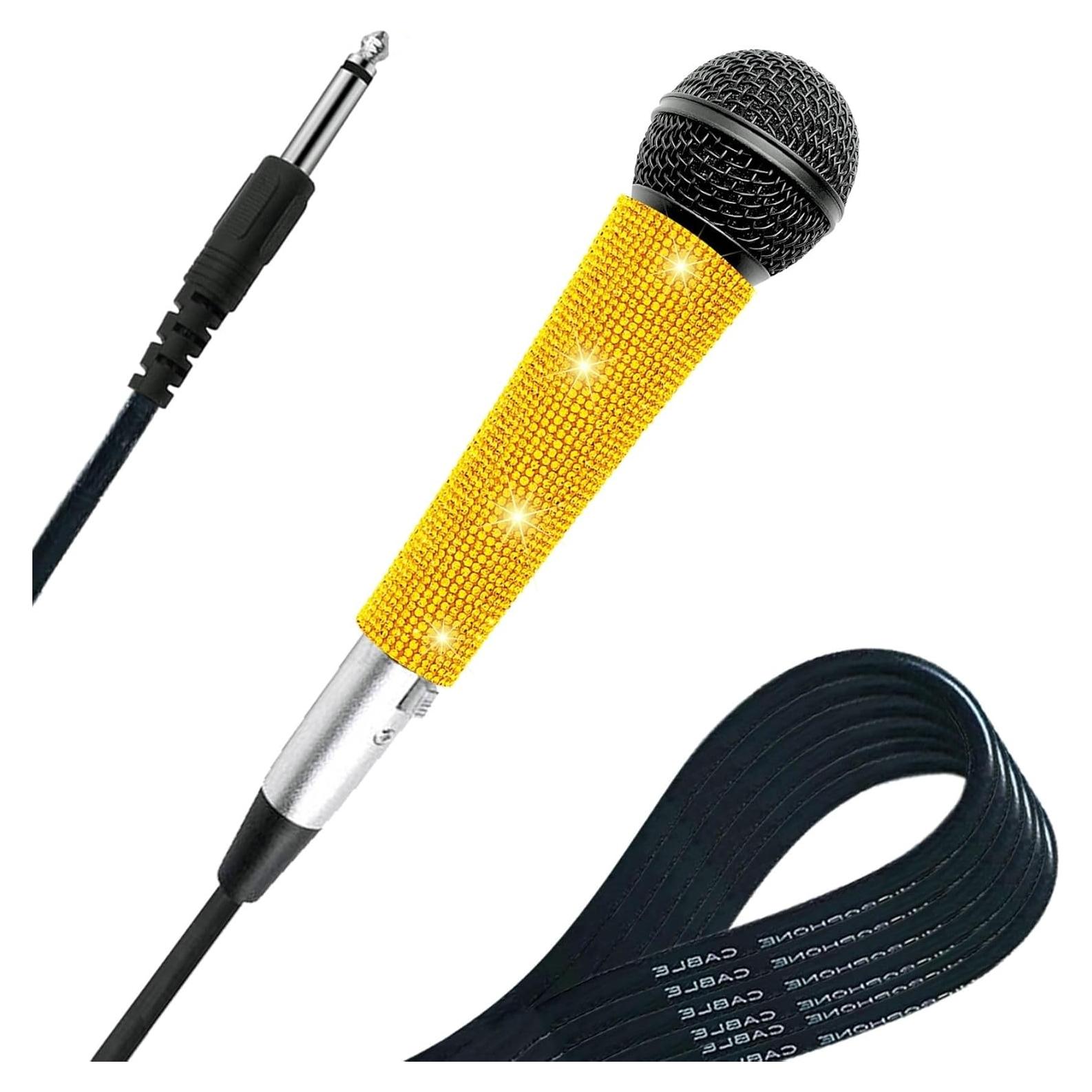 Micrófono Karaoke Dinámico Cardioide RK Dorado 3.5m