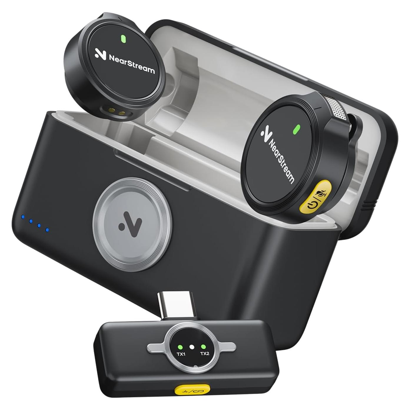 Micrófono Lavalier Inalámbrico NearStream AWM25T con Cancelación de Ruido