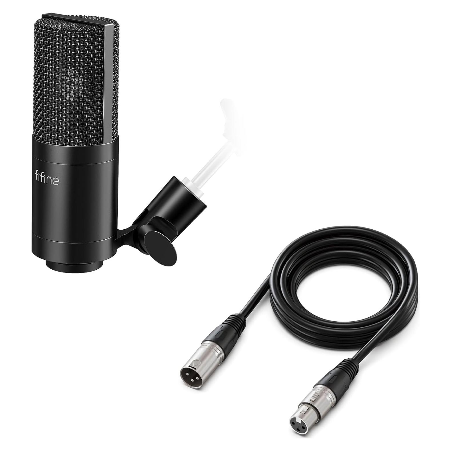 Micrófono XLR FIFINE K669C + Cable XLR Macho a Hembra