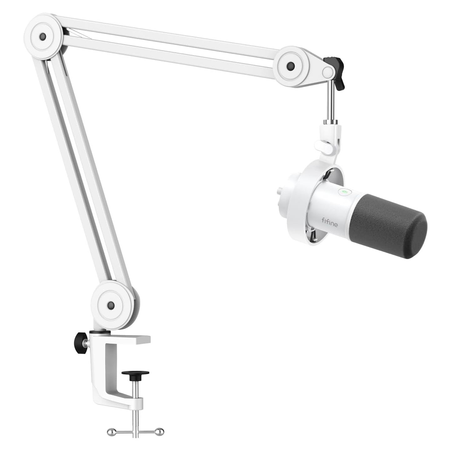 Conjunto Micrófono XLR USB FIFINE K688W+BM63W con Soporte