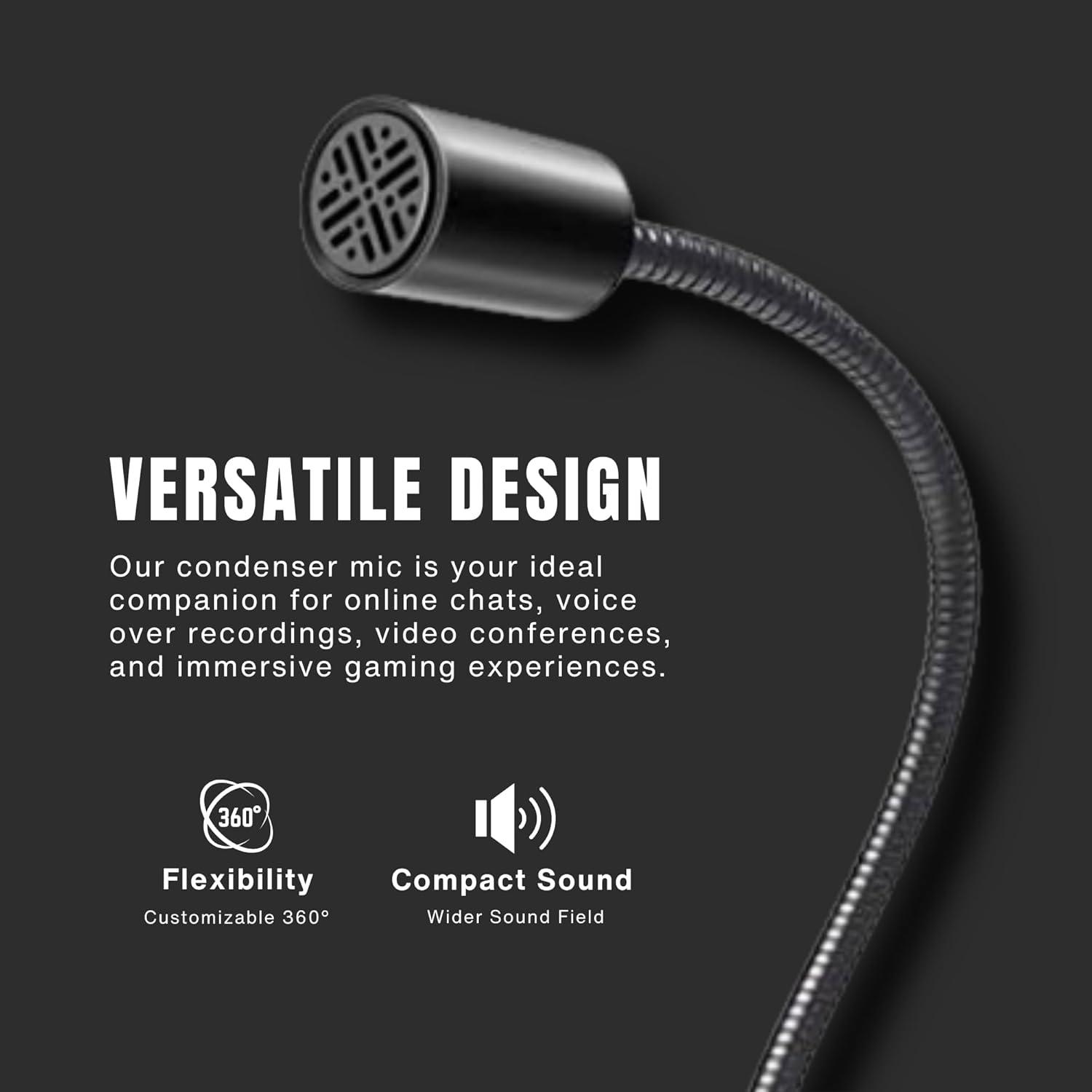 Micrófono USB EGM-03 Goodscious con cuello de ganso y omnidireccional