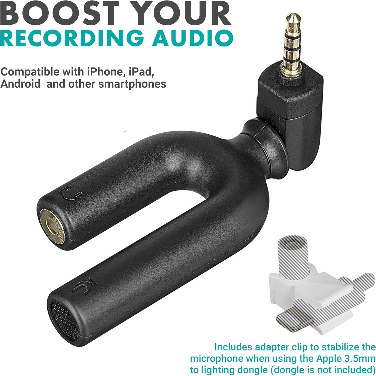 Micrófono Omnidireccional Movo MA2010 para Smartphones - Monitoreo en Vivo