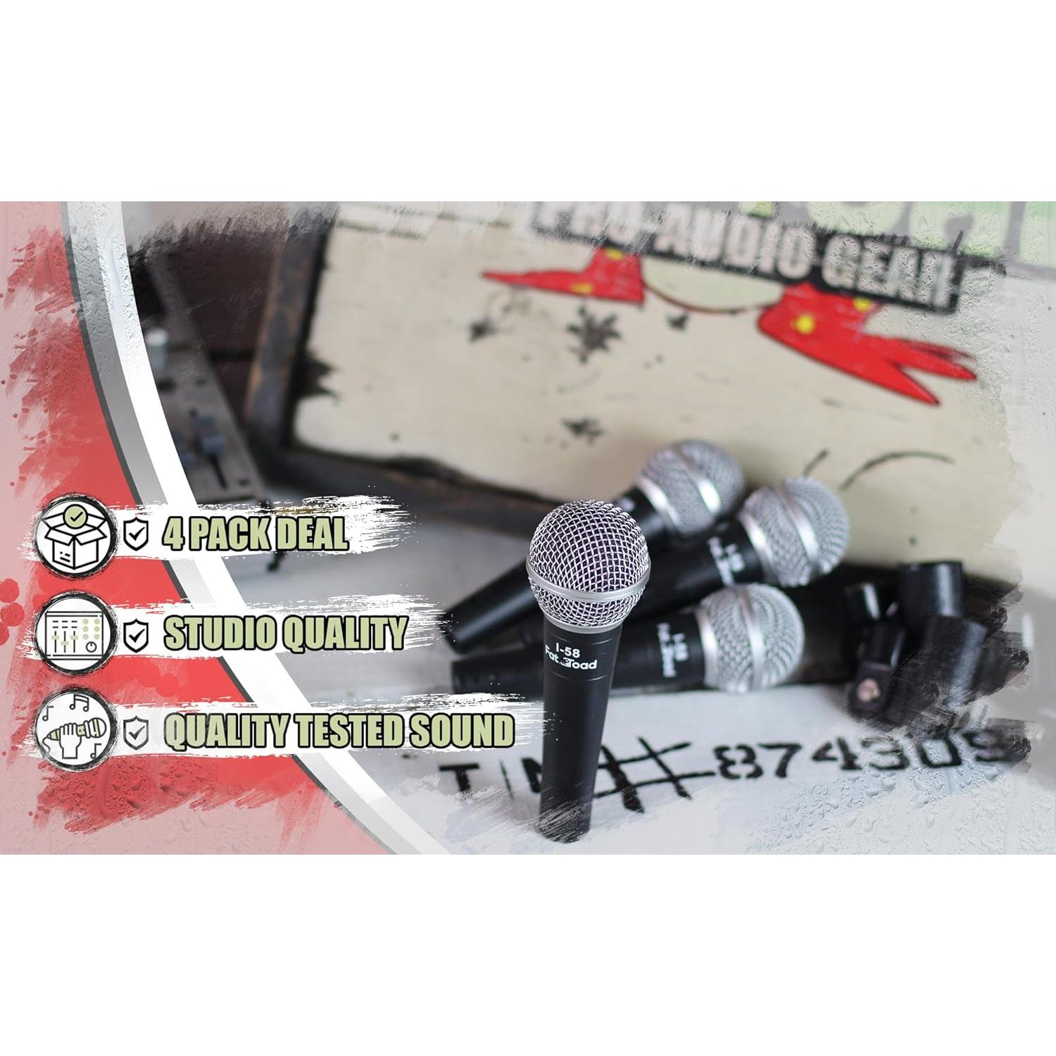 Paquete de 4 Micrófonos Dinámicos Fat Toad U-APDM58 - Cardioides