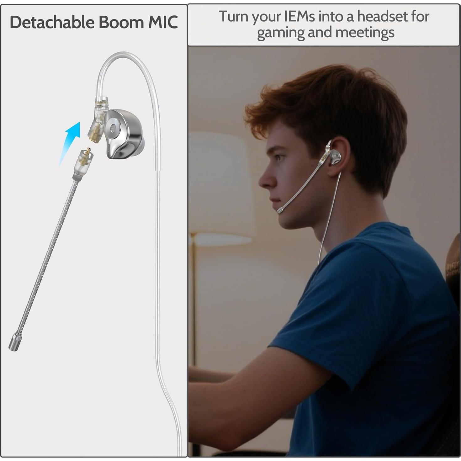 Cable USB Tipo C Cubilux IEM 2 Pines 0.78mm con Micrófono