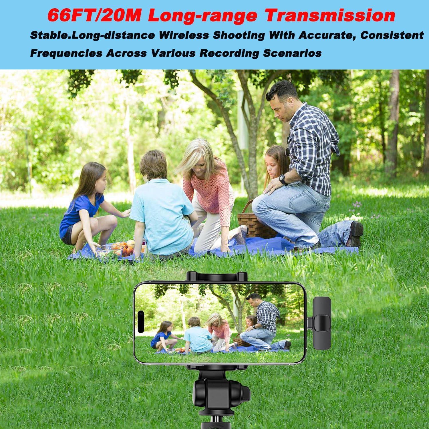 Micrófono Lavalier Inalámbrico Aoiutrn K2 USB-C para iPhone y Android