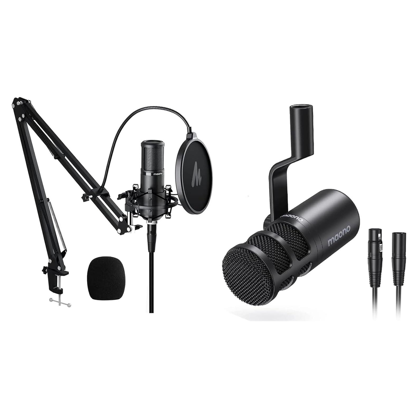 Micrófono XLR MAONO PM320S & PD100 Cardioide para Podcast