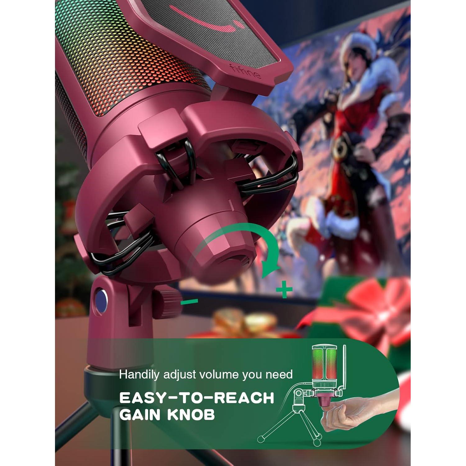 Micrófono Gaming FIFINE A6B/A6R USB Cardioide con RGB